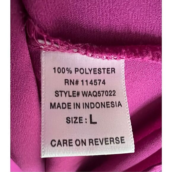 Ro & De Magenta Long Sleeve Professional Button Up Blouse - Picture 4 of 4